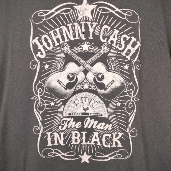 Sun Records Company Unisex Johnny Cash The Man in Black Tee Sz. L - Picture 3 of 7